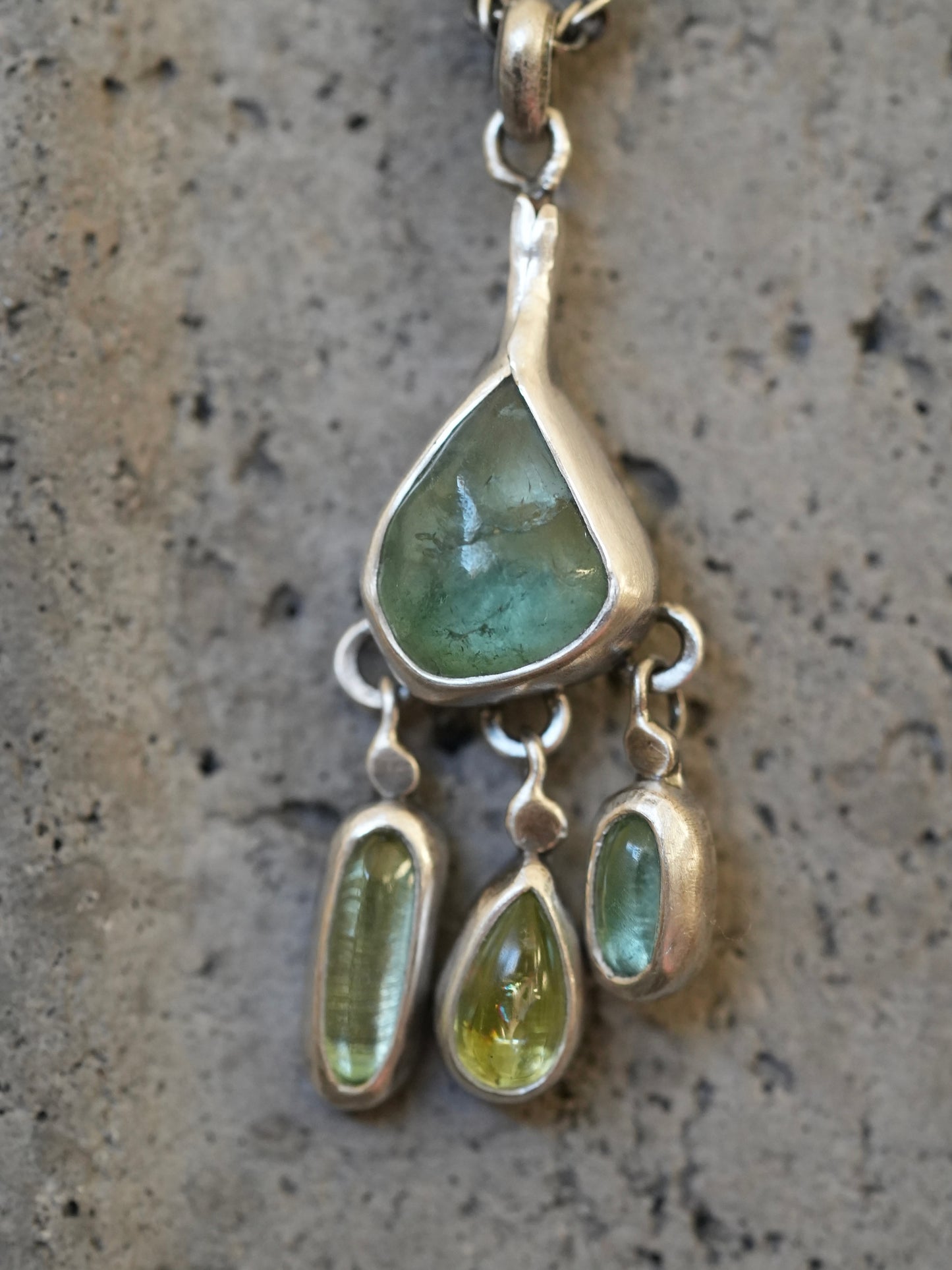 Blue-green tourmaline hope pendant