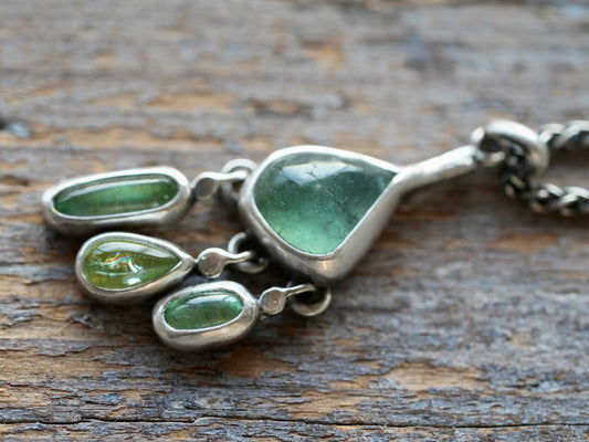 Blue-green tourmaline hope pendant