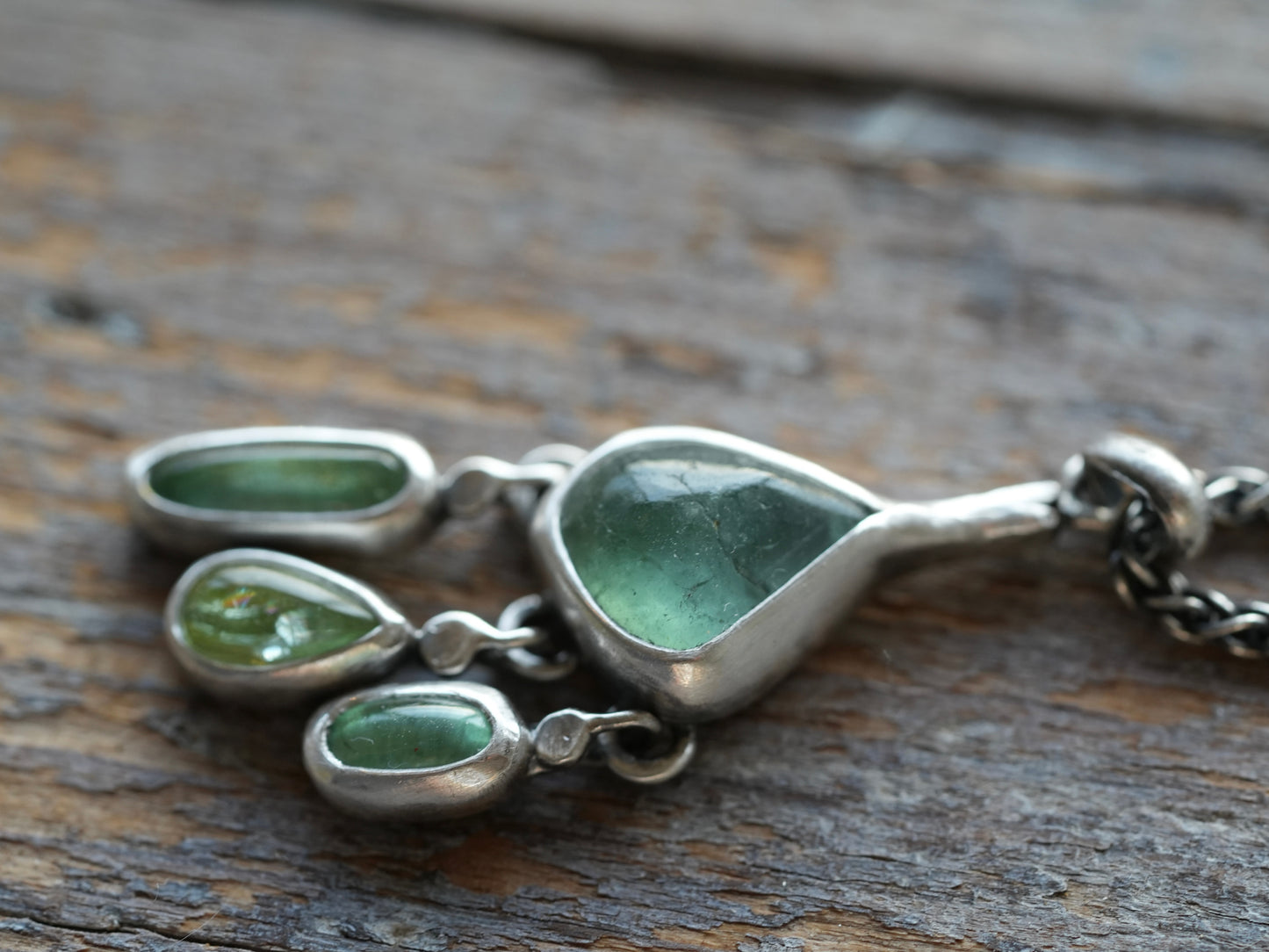Blue-green tourmaline hope pendant