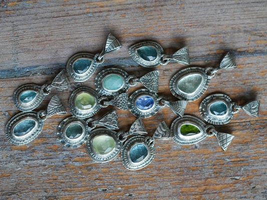 sterling silver & gemstone charm collection