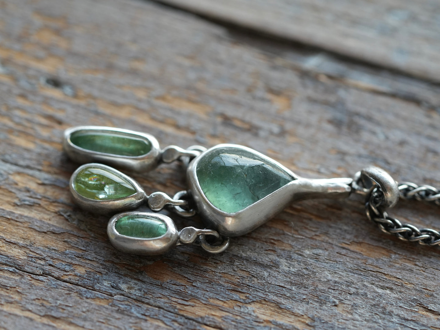 Blue-green tourmaline hope pendant