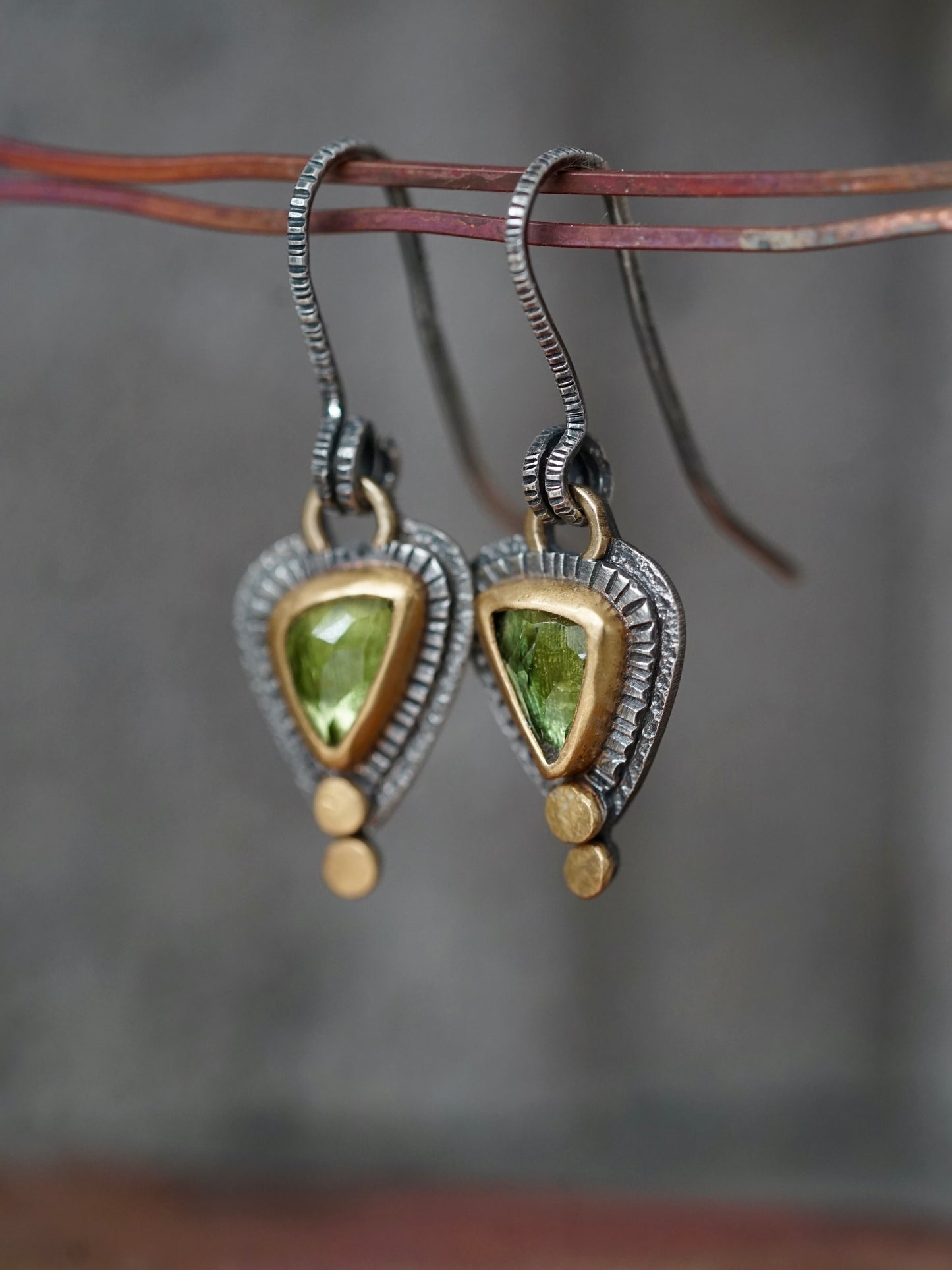 Green tourmaline drop earrings