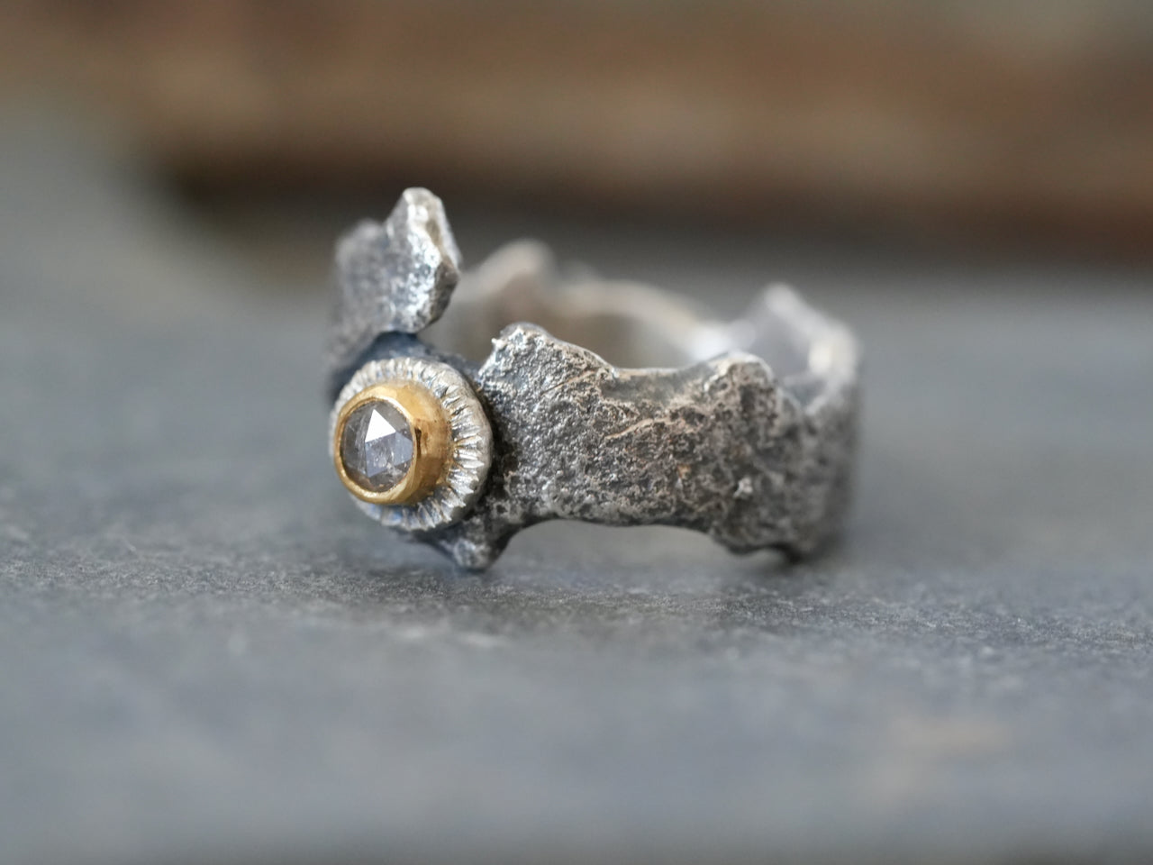 Wild diamond ring, size 7.25
