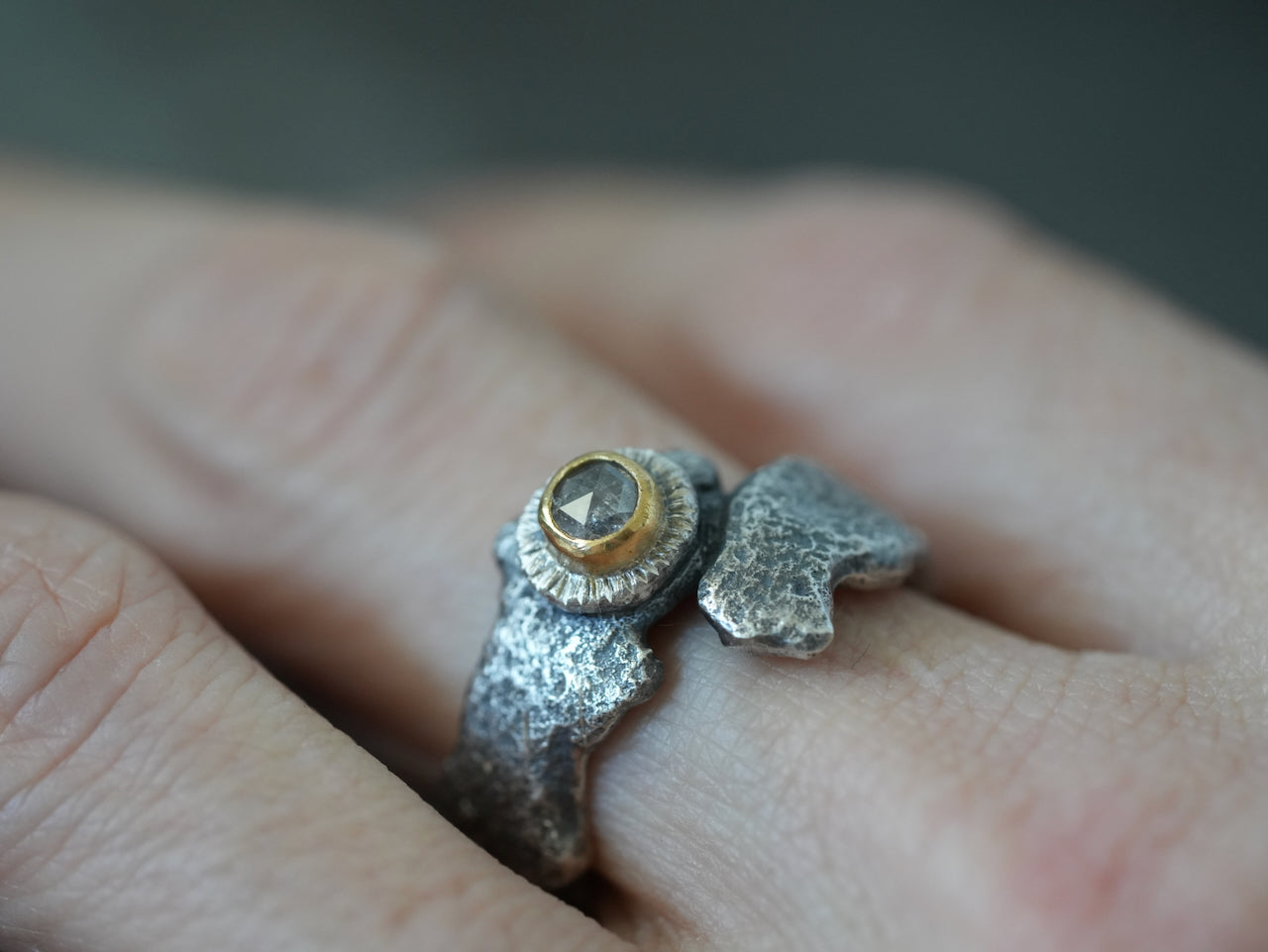Wild diamond ring, size 7.25