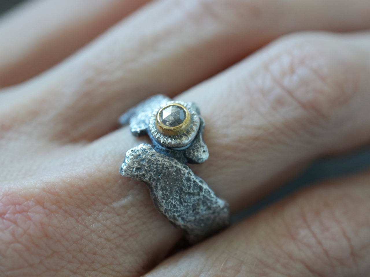 Wild diamond ring, size 7.25