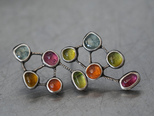 Handmade Multi-Tourmaline Earrings – A Vibrant Symphony of Color