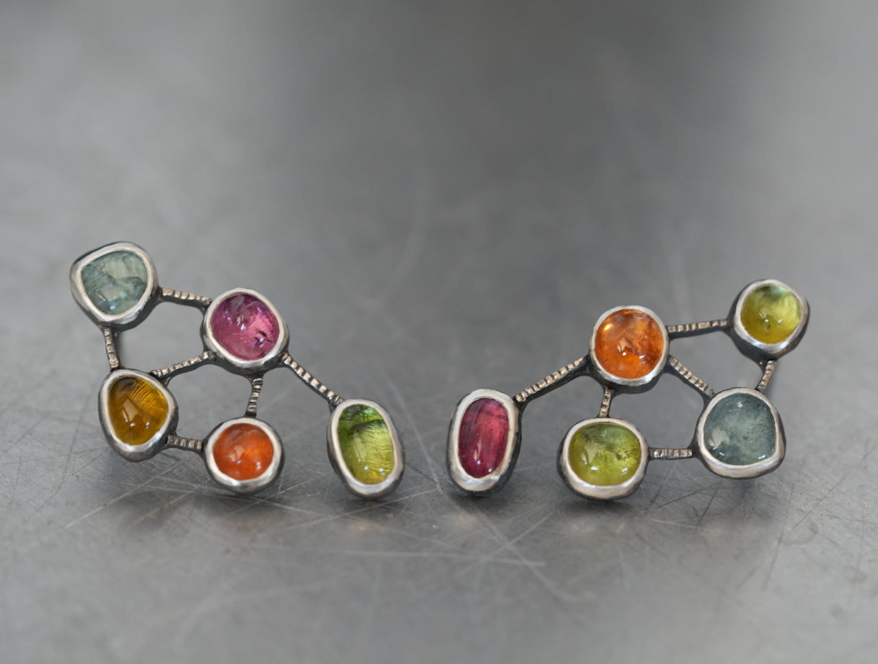 Handmade Multi-Tourmaline Earrings – A Vibrant Symphony of Color
