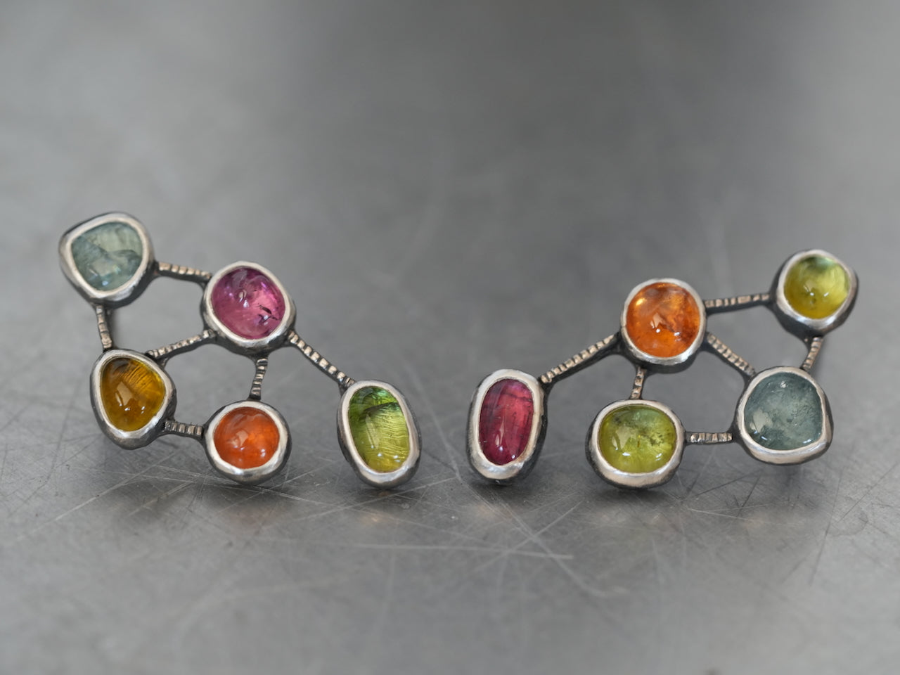 Handmade Multi-Tourmaline Earrings – A Vibrant Symphony of Color