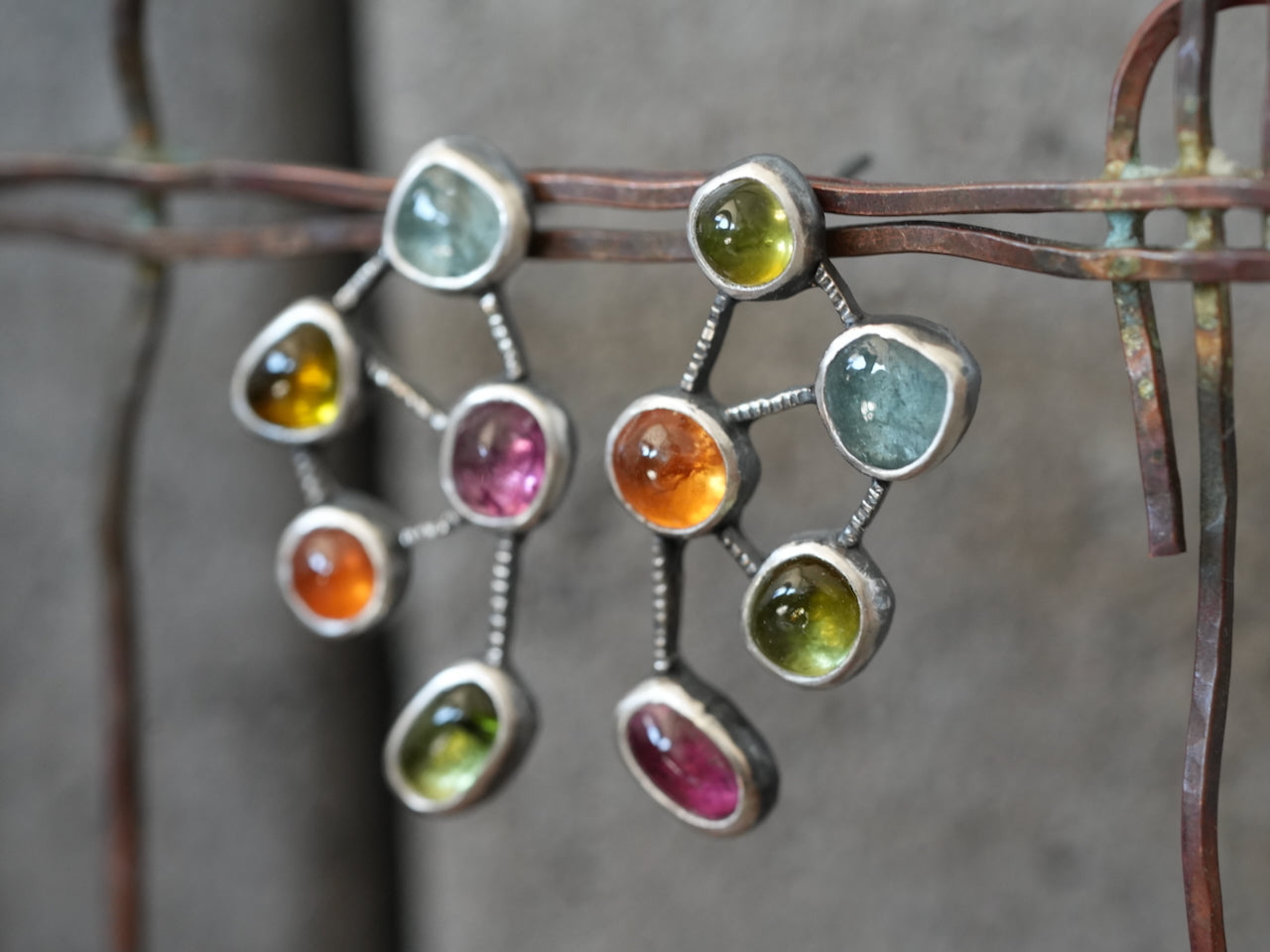 Handmade Multi-Tourmaline Earrings – A Vibrant Symphony of Color