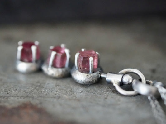 Handcrafted Sterling Silver Pendant with Natural Pink Tourmaline – One of a Kind