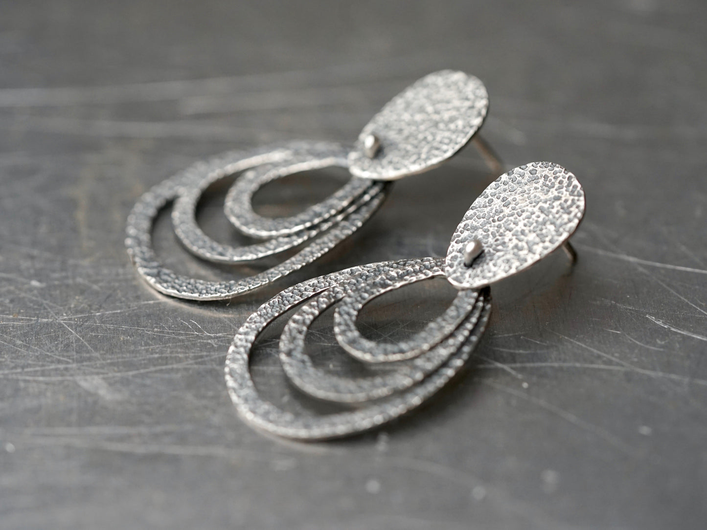 Dangly moving sterling silver drop earrings