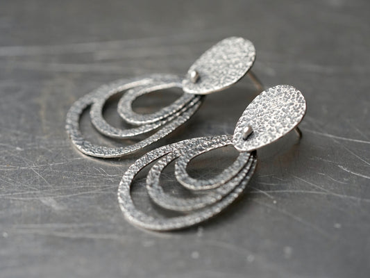 Dangly moving sterling silver drop earrings