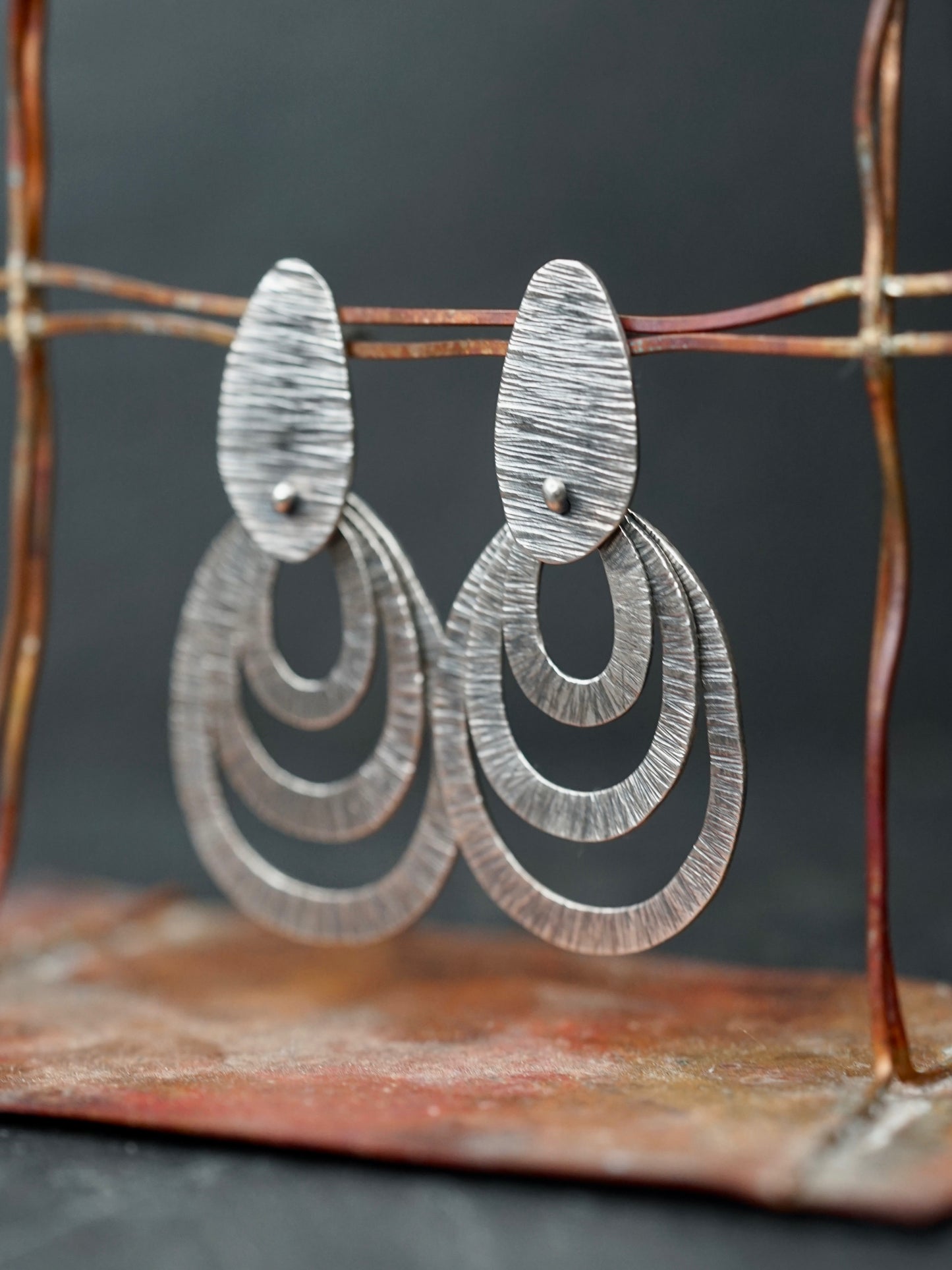 Dangly moving sterling silver drop earrings
