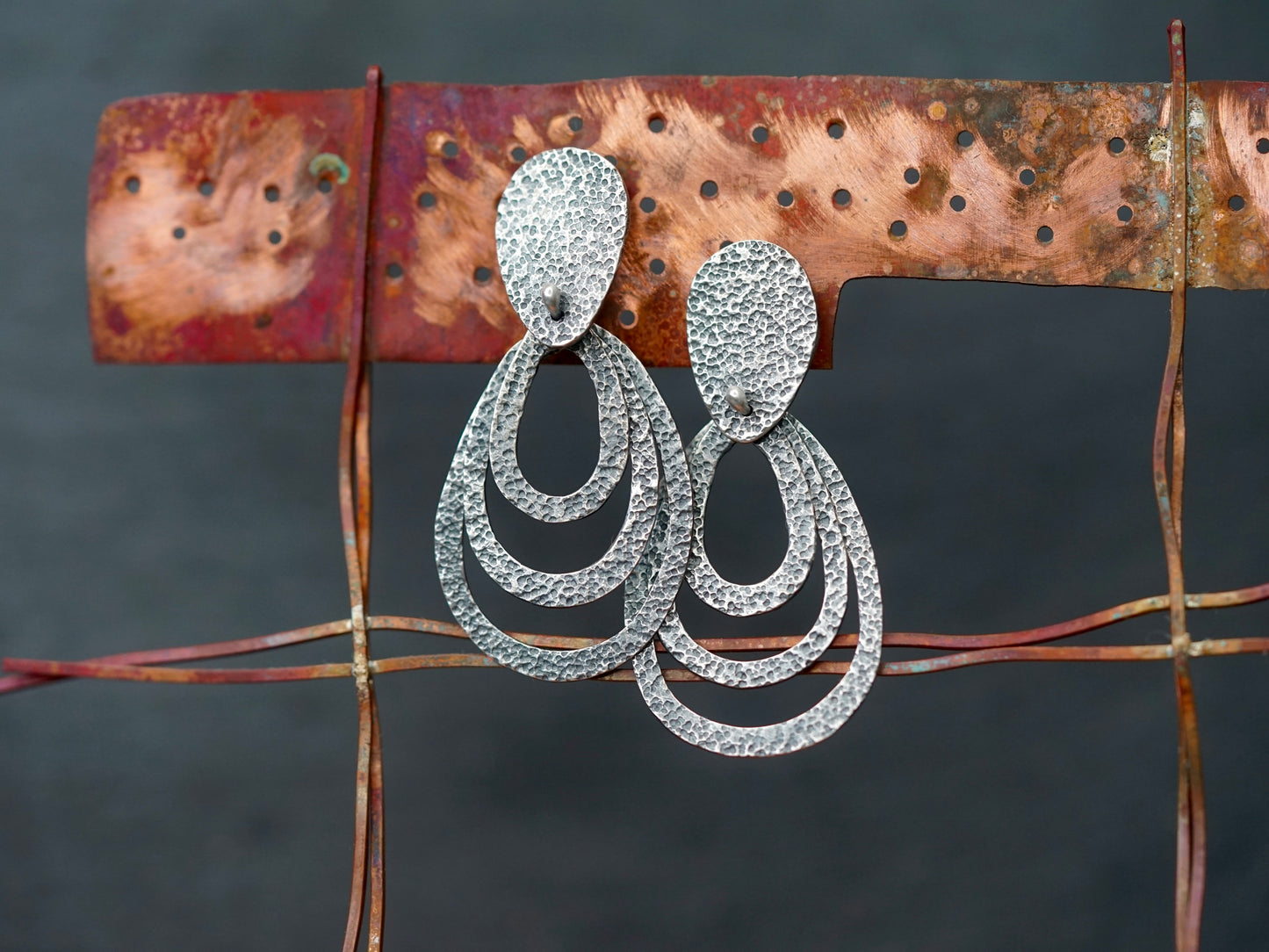 Dangly moving sterling silver drop earrings