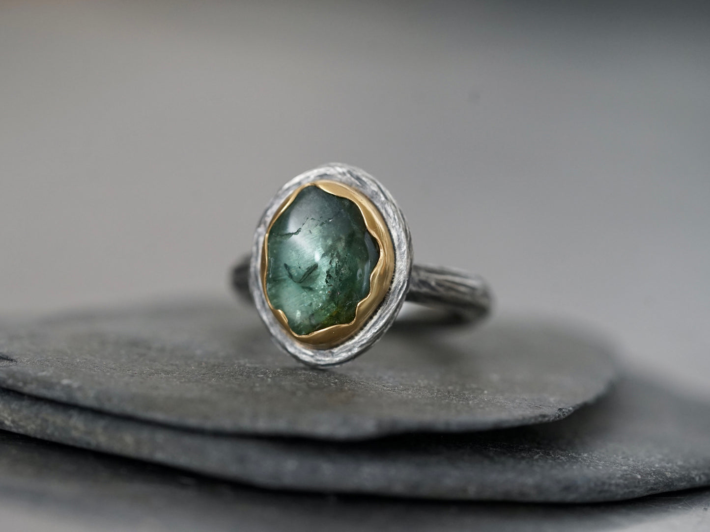 Green tourmaline ring, size 6.5