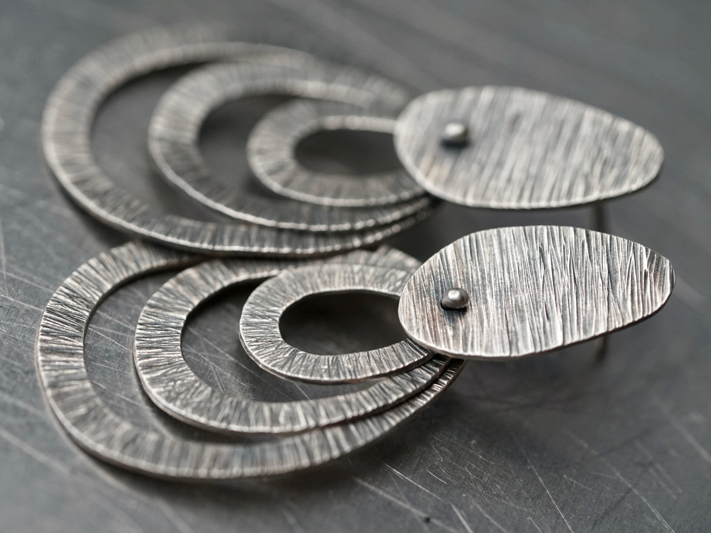 Dangly moving sterling silver drop earrings