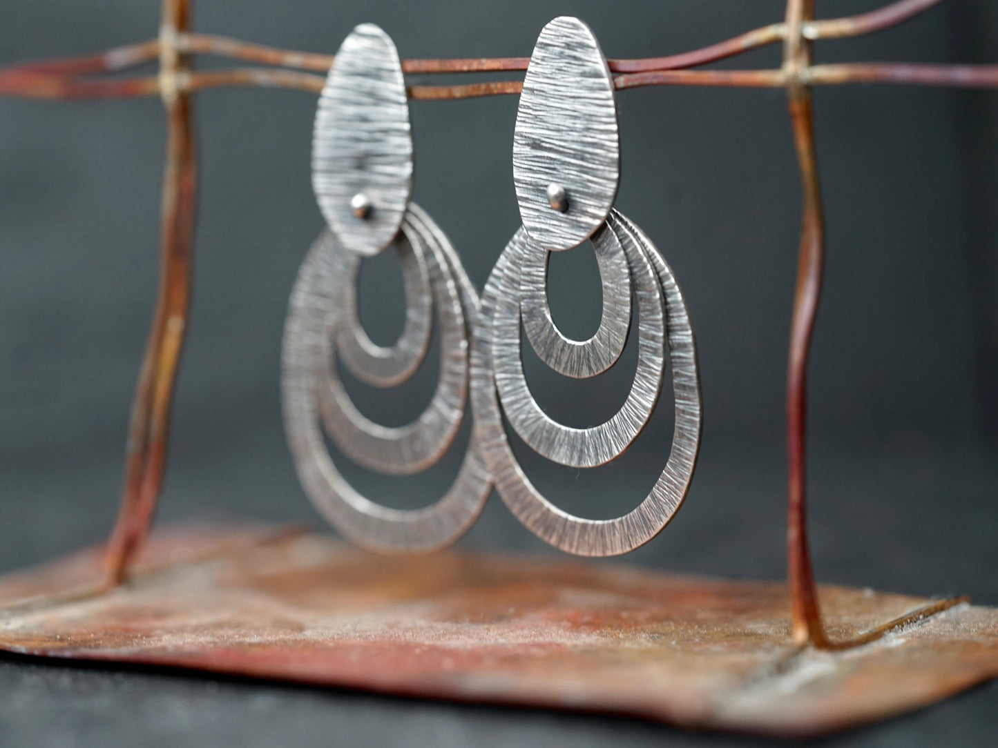 Dangly moving sterling silver drop earrings