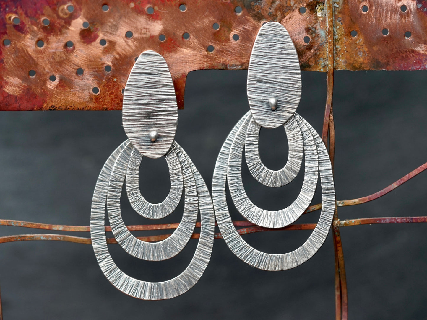 Dangly moving sterling silver drop earrings