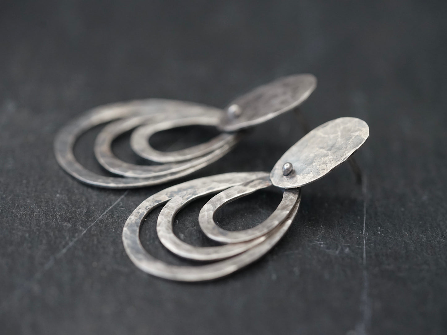 Dangly moving sterling silver drop earrings