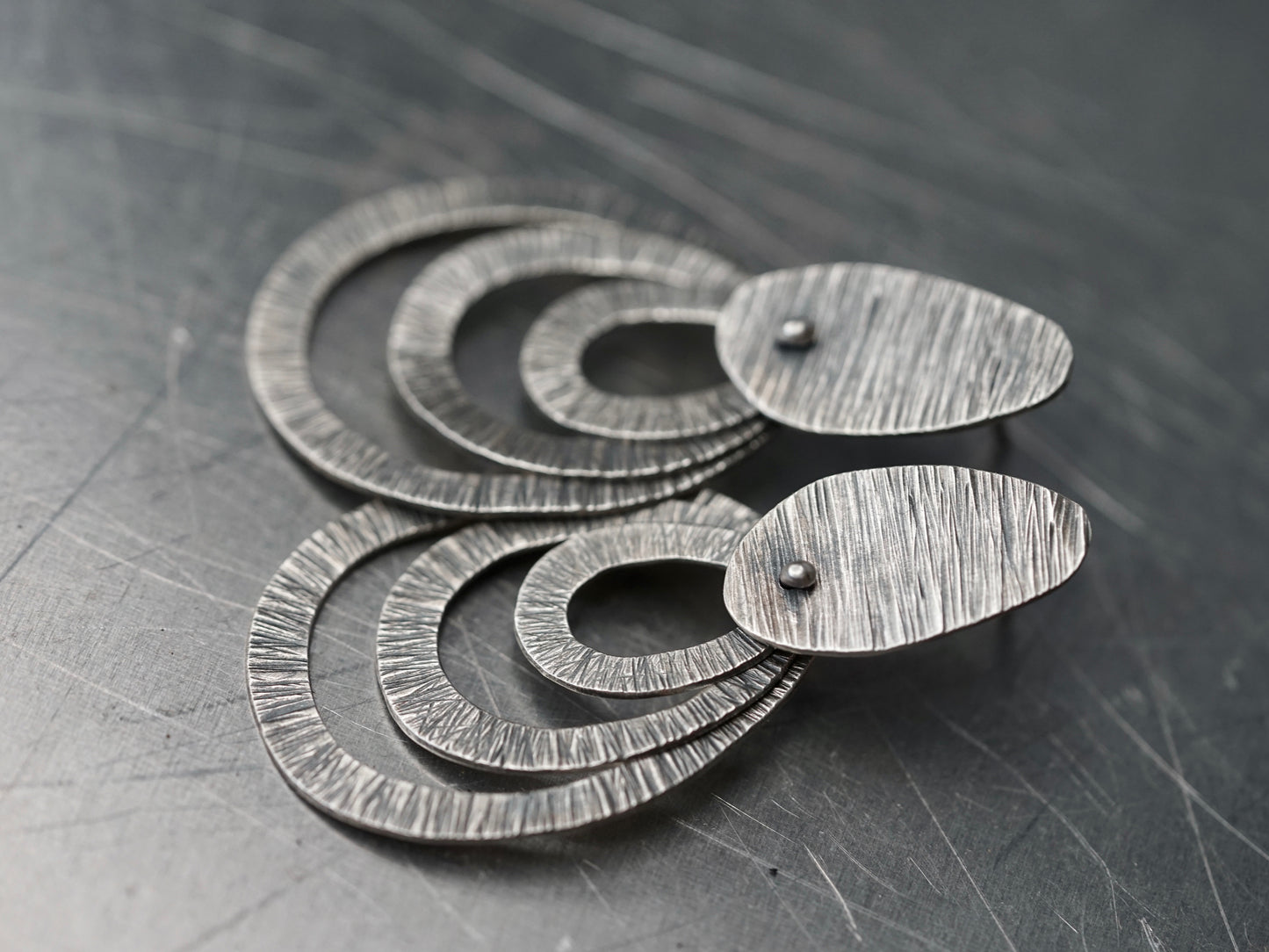 Dangly moving sterling silver drop earrings