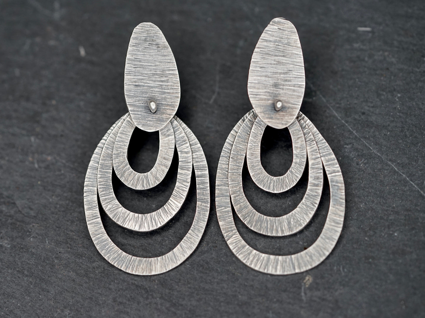 Dangly moving sterling silver drop earrings