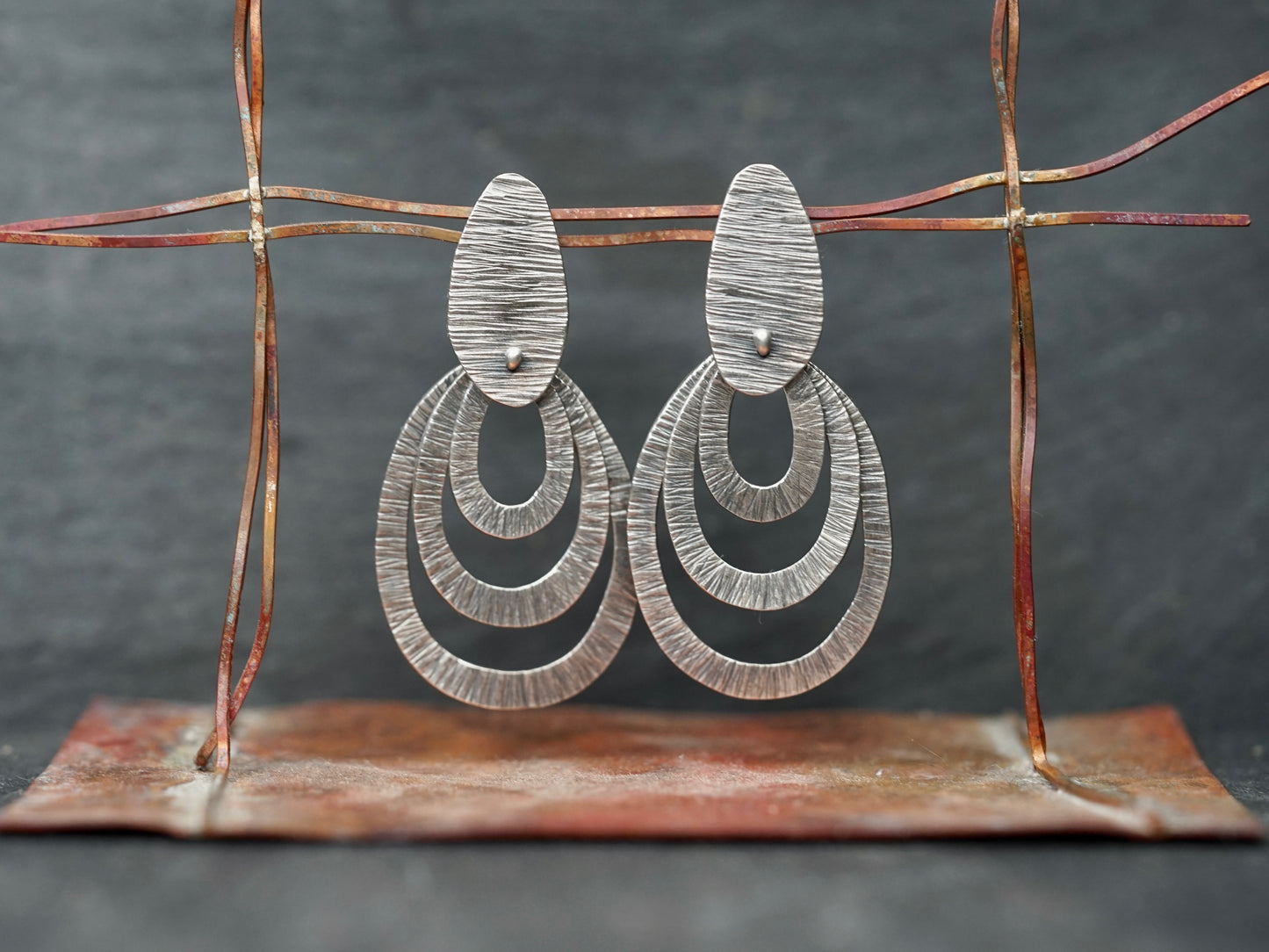 Dangly moving sterling silver drop earrings