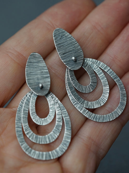Dangly moving sterling silver drop earrings