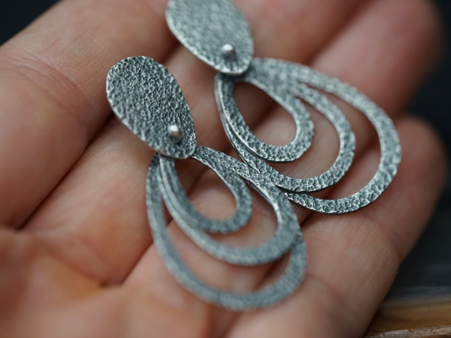 Dangly moving sterling silver drop earrings