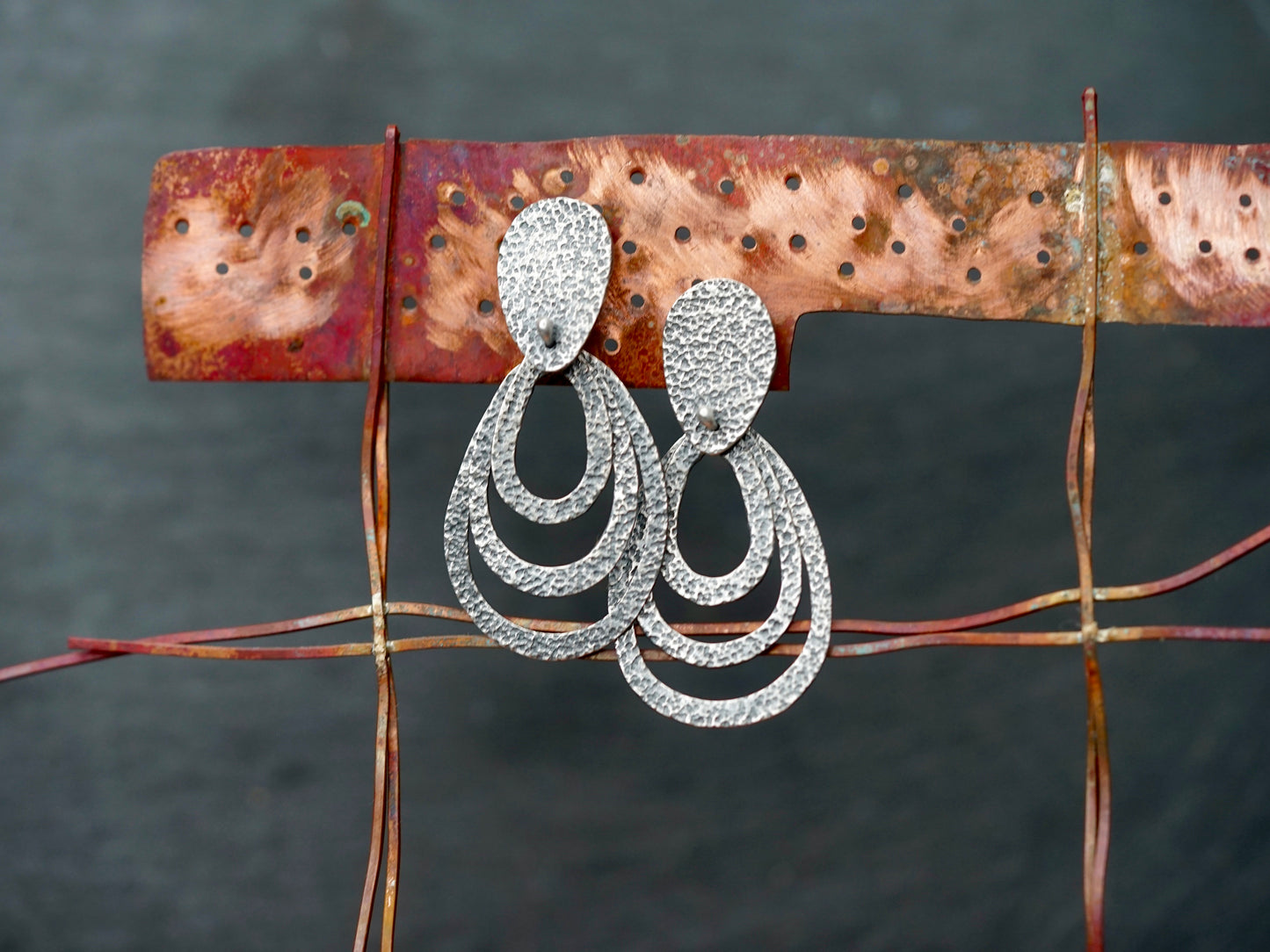 Dangly moving sterling silver drop earrings