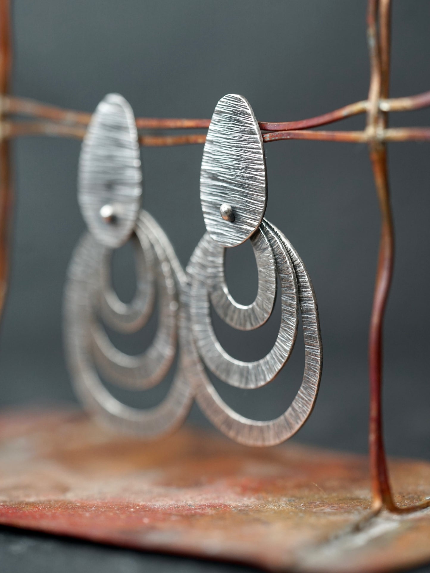Dangly moving sterling silver drop earrings