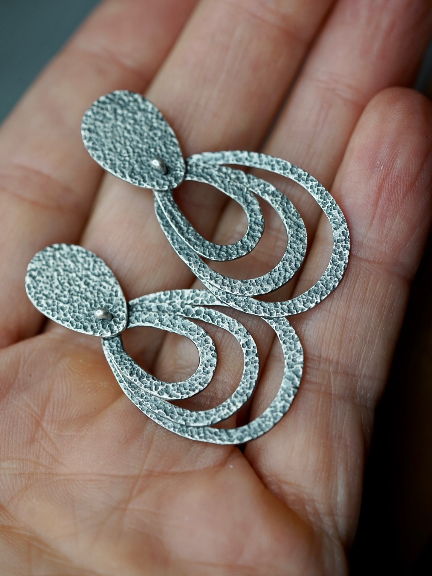 Dangly moving sterling silver drop earrings