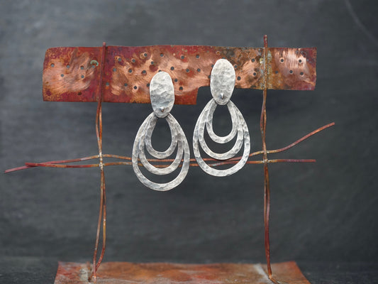 Dangly moving sterling silver drop earrings