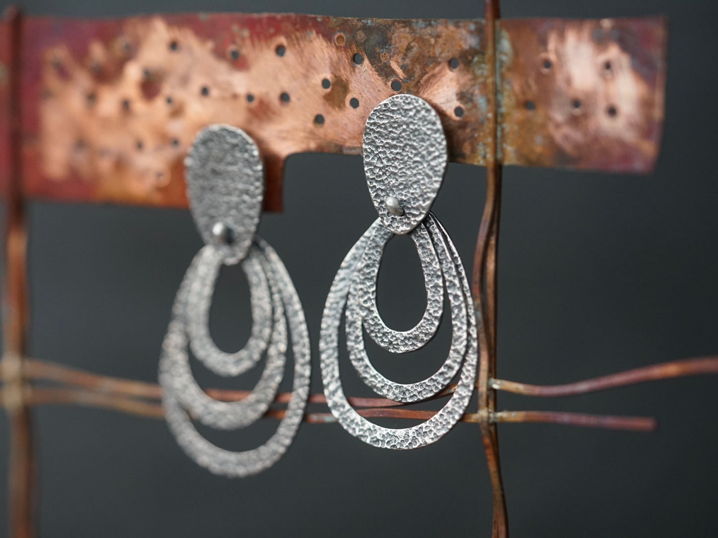 Dangly moving sterling silver drop earrings