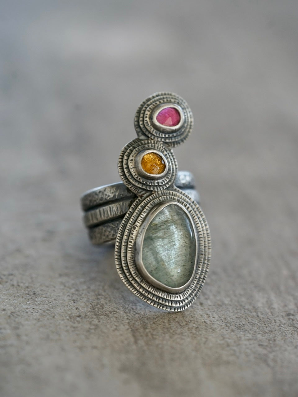 Exquisite tourmaline statement ring, size 9
