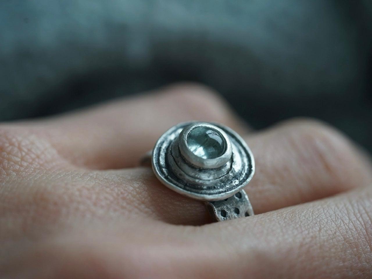 Aquamarine statement ring, US size 7
