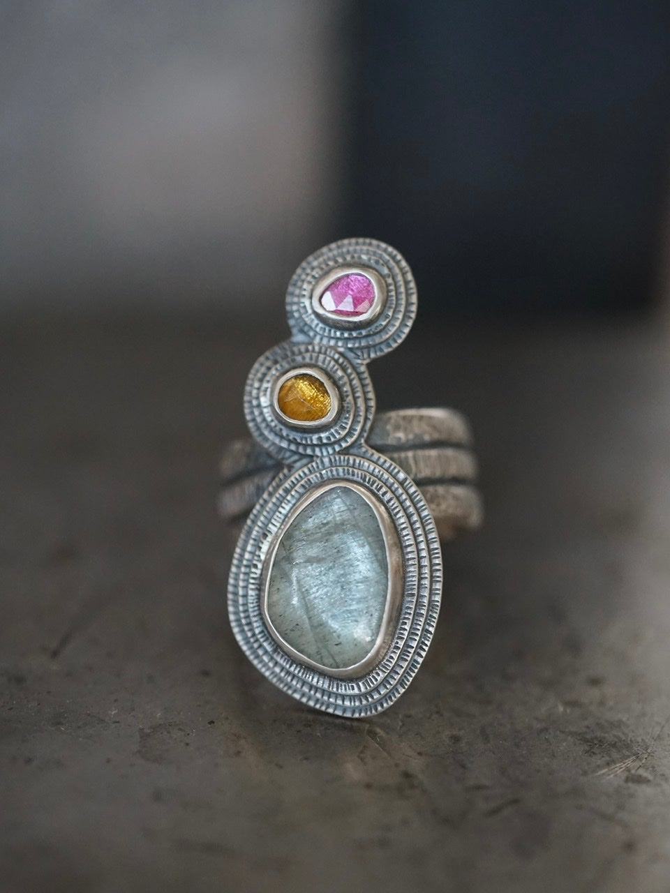 Exquisite tourmaline statement ring, size 9