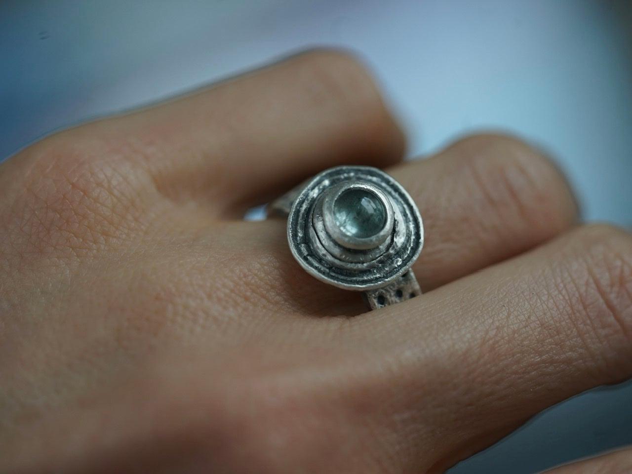 Aquamarine statement ring, US size 7