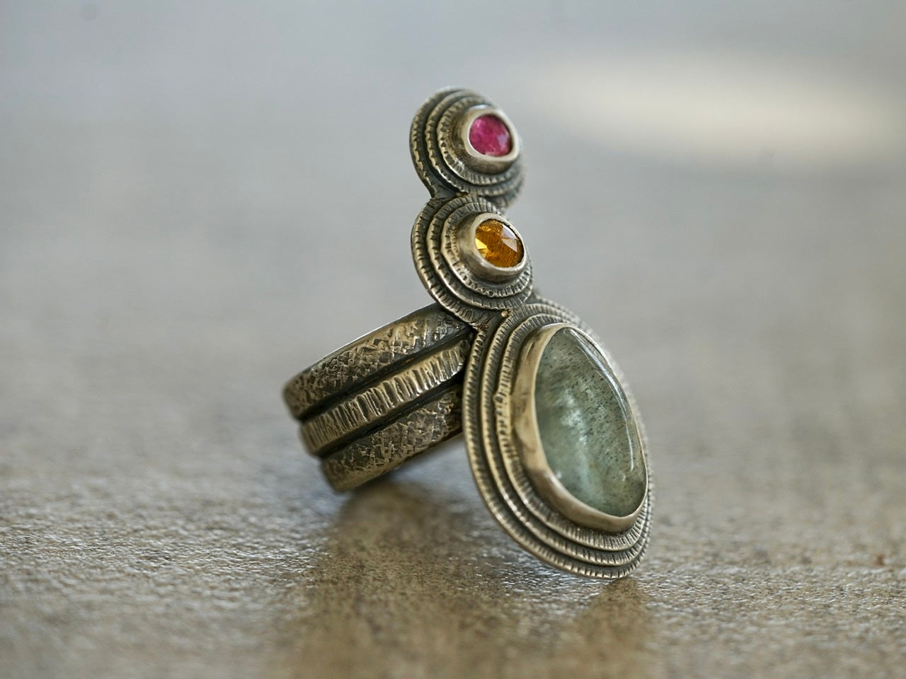 Exquisite tourmaline statement ring, size 9