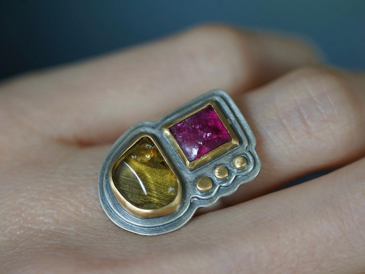 RESERVED for Catia, tourmaline ring , size 6.25