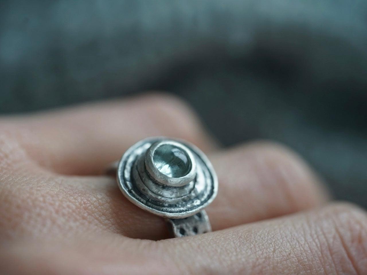 Aquamarine statement ring, US size 7