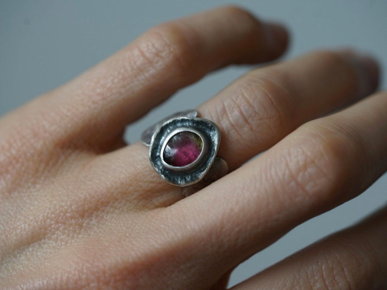 Tourmaline petal ring size 6.5