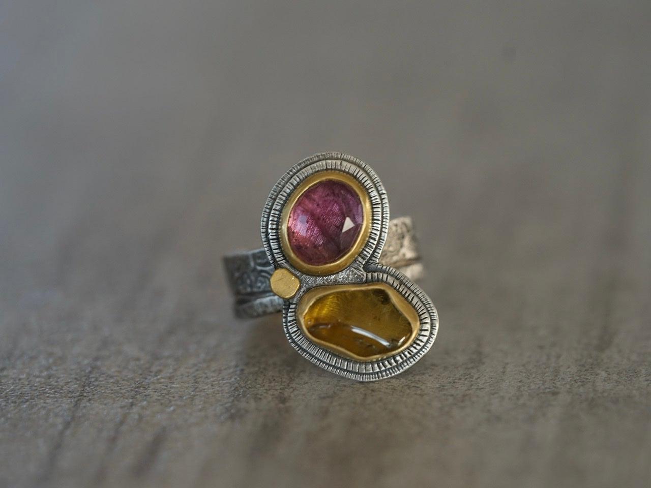 RESERVED FOR YVONNE, unique tourmaline ring, size 8.75