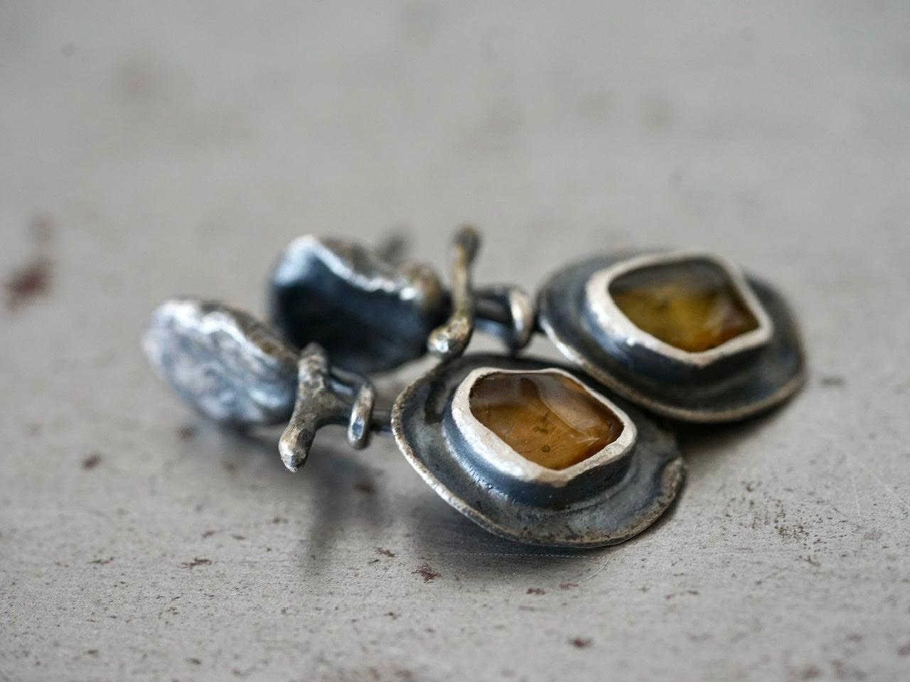 Melted series, tourmaline earrings