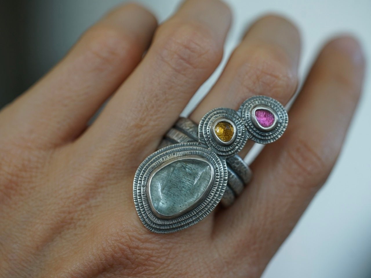 Exquisite tourmaline statement ring, size 9