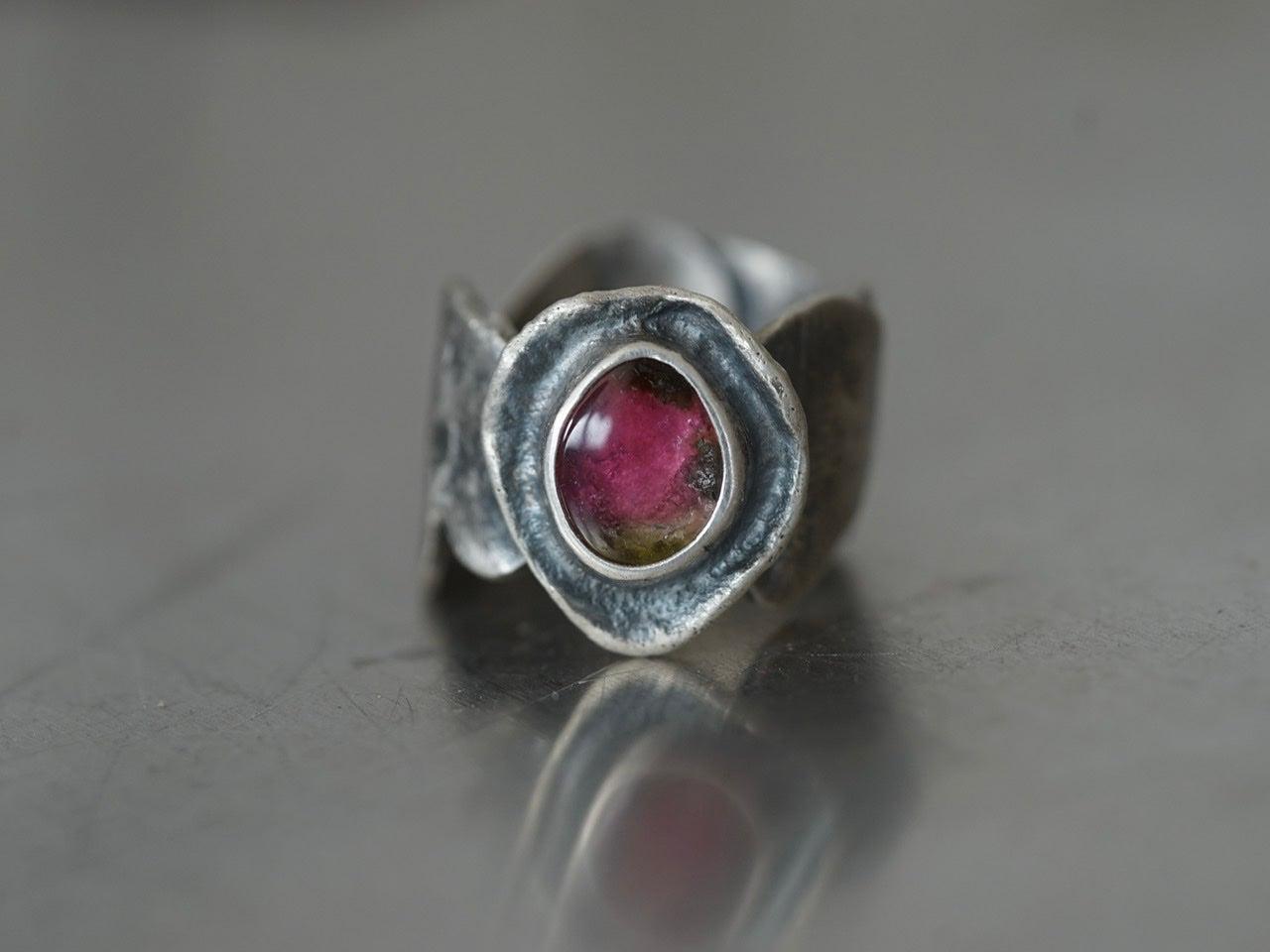 Tourmaline petal ring size 6.5