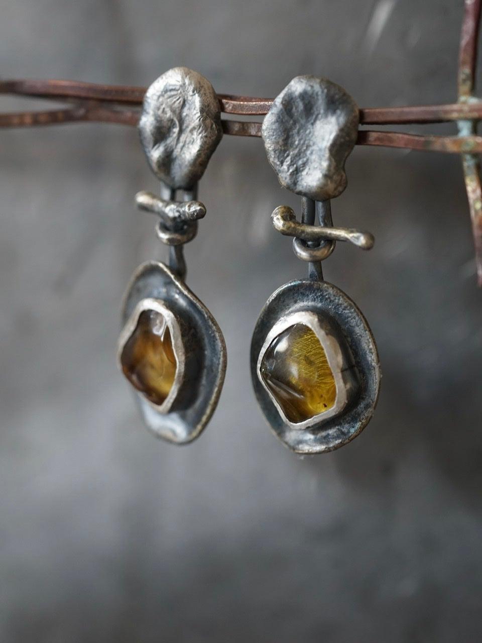Melted series, tourmaline earrings