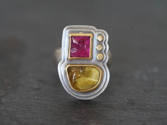 RESERVED for Catia, tourmaline ring , size 6.25