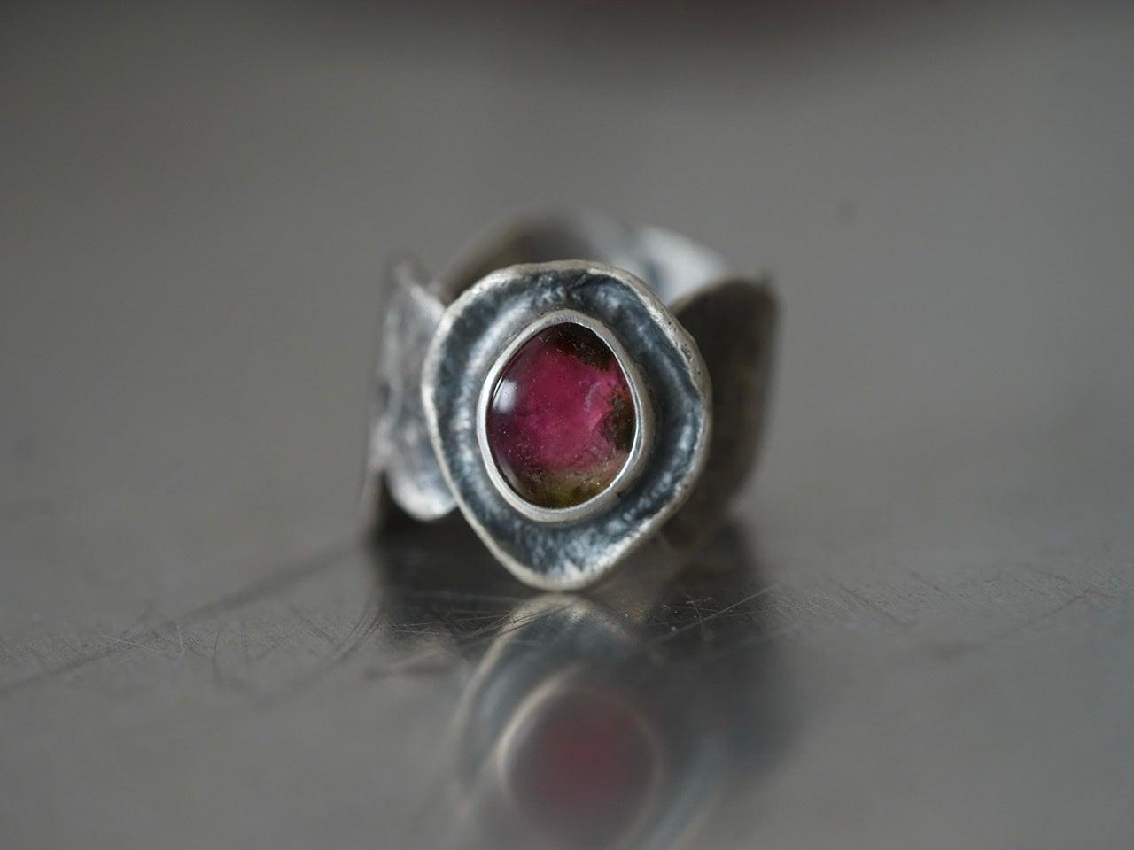 Tourmaline petal ring size 6.5