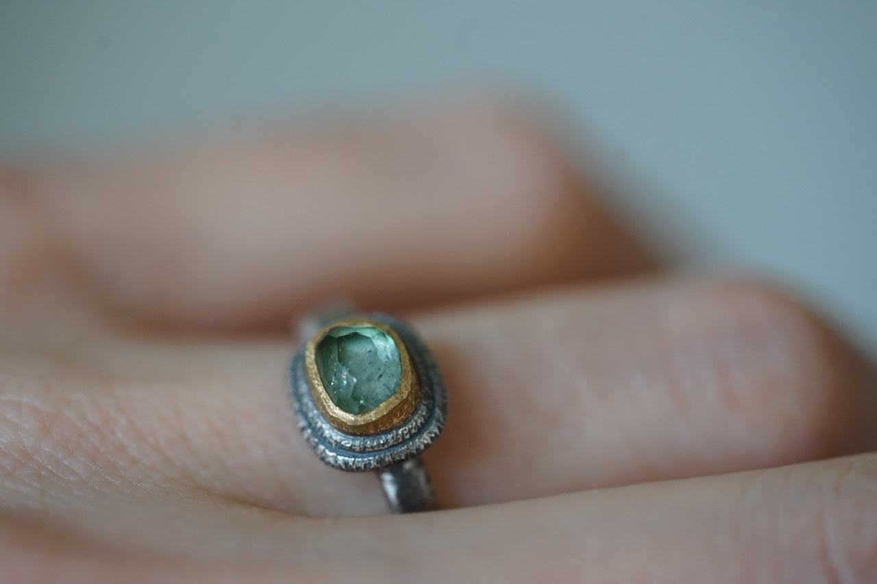 Tourmaline and 22k gold ring, size 6