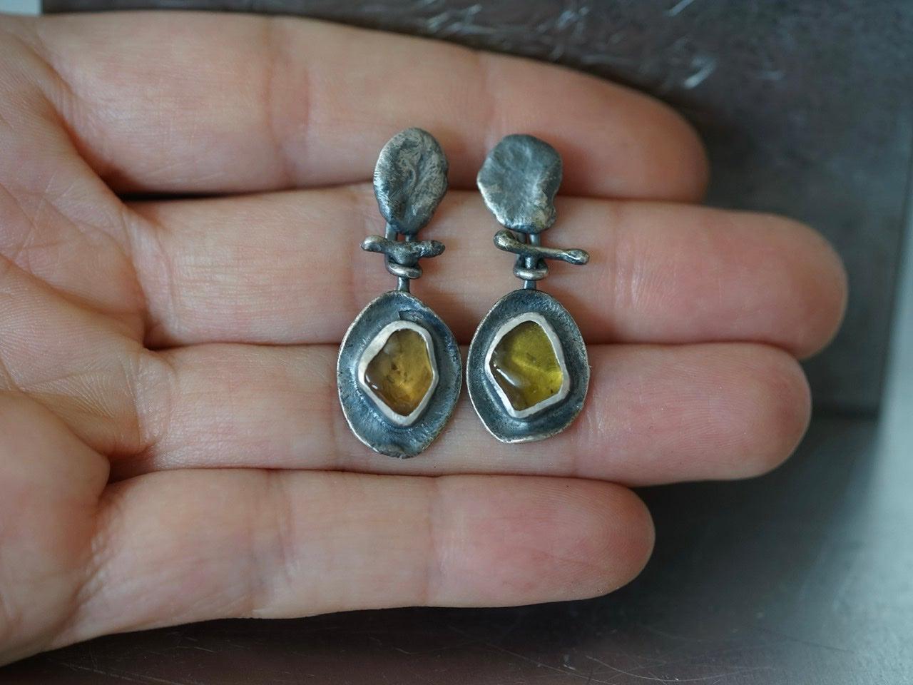 Melted series, tourmaline earrings